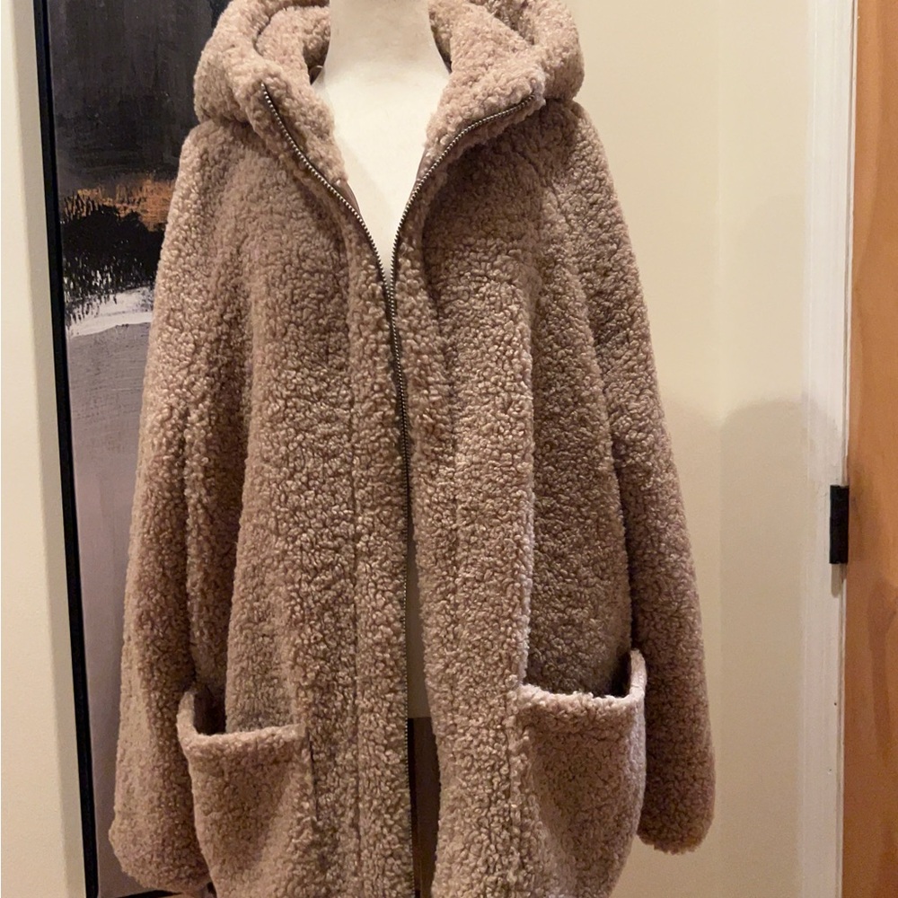 Andrew Marc Plush Tan Teddy Jacket